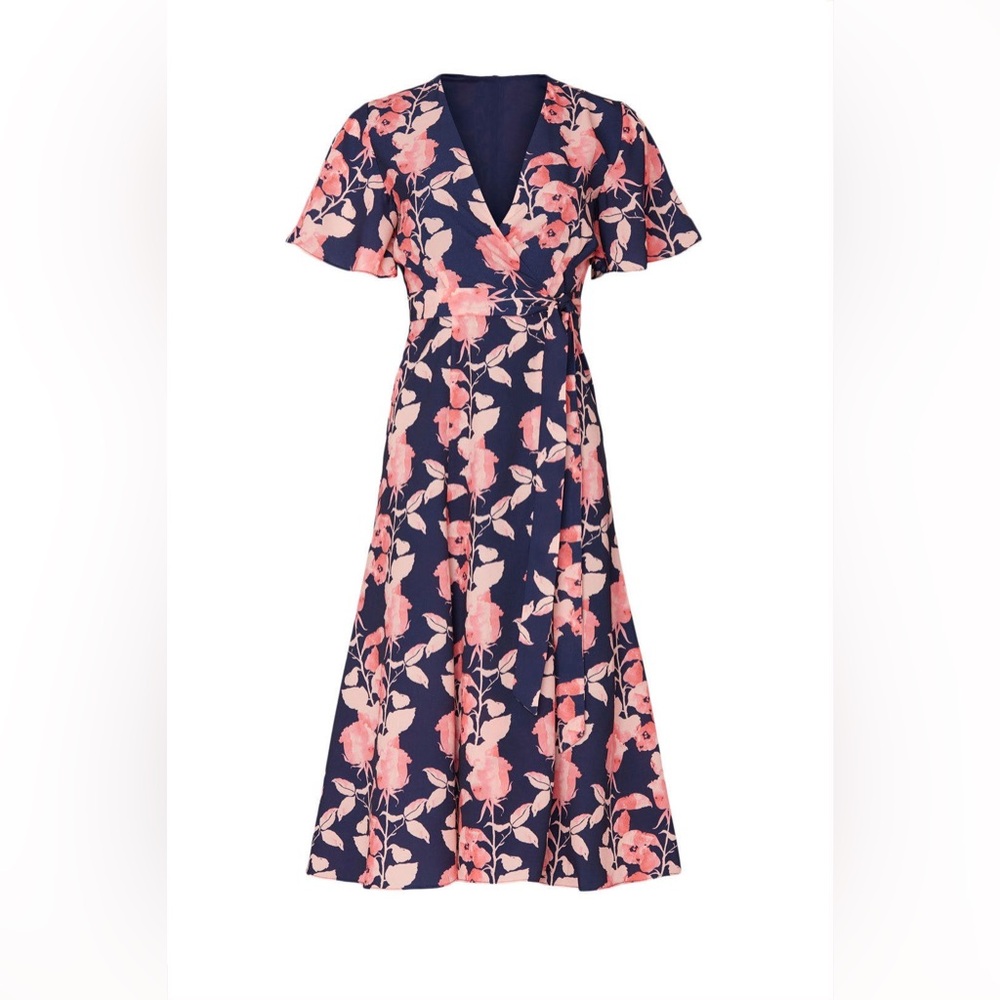 Slate & Willow $297 Floral Ruffled Wrap Dress Size Large, in Great Condition